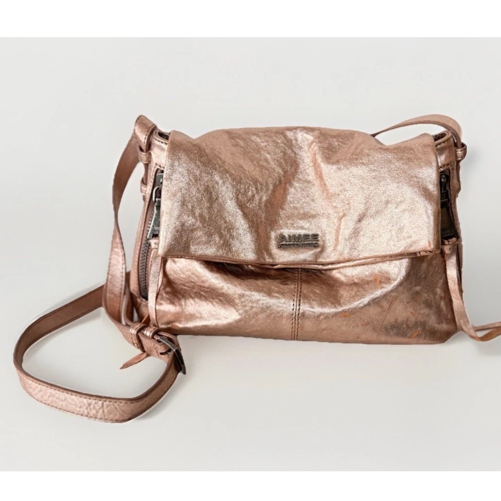 Aimee Kestenberg Bali Hobo Lamb Leather Light Rose Handbag Crossbody